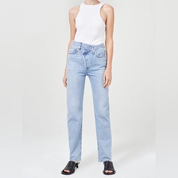 AGOLDE Criss Cross Straight in Dimension - Picture 1 of 9